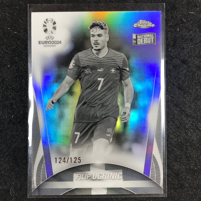 2023-24 Topps Chrome UEFA Euro FILIP UGRINIC Debut Black and White 124/125 #129