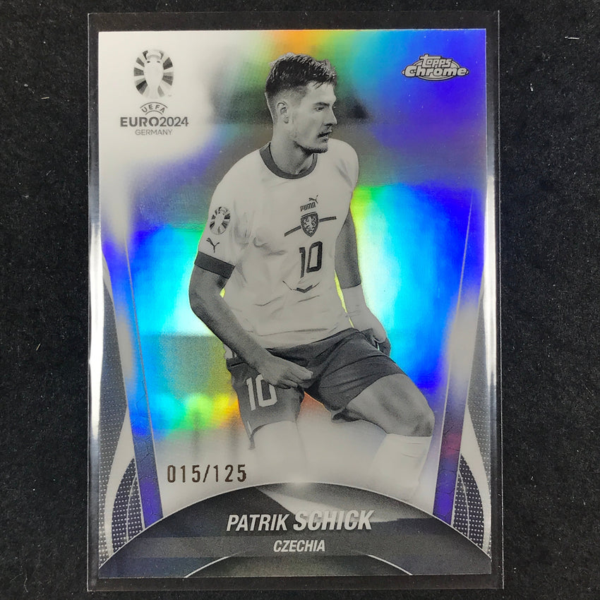 2023-24 Topps Chrome UEFA Euro PATRIK SCHICK Base Black and White 15/125 #135