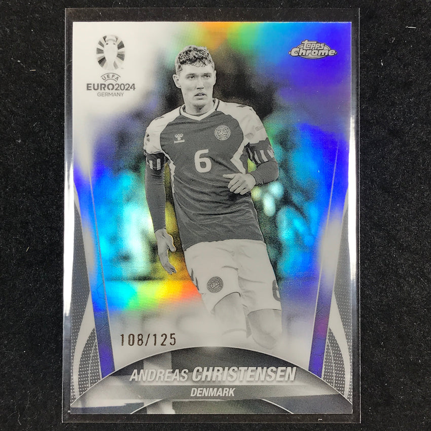 2023-24 Topps Chrome UEFA Euro ANDREAS CHRISTENSEN Black and White 108/125 #141