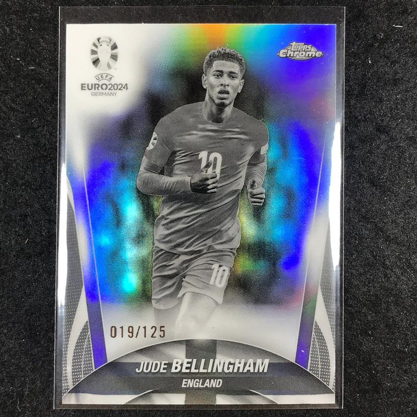 2023-24 Topps Chrome UEFA Euro JUDE BELLINGHAM Base Black and White 19/125 #147