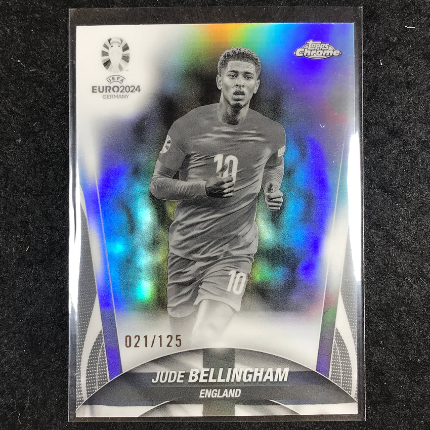 2023-24 Topps Chrome UEFA Euro JUDE BELLINGHAM Base Black and White 21/125 #147