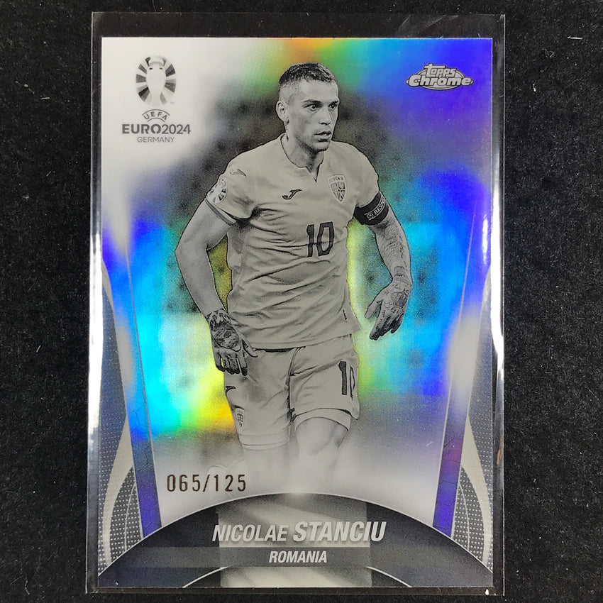 2023-24 Topps Chrome UEFA Euro NICOLAE STANCIU Base Black and White 65/125 #150