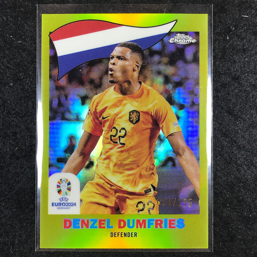 2023-24 Topps Chrome UEFA Euro DENZEL DUMFRIES 1960 Topps Chrome Yellow 4/125 #1