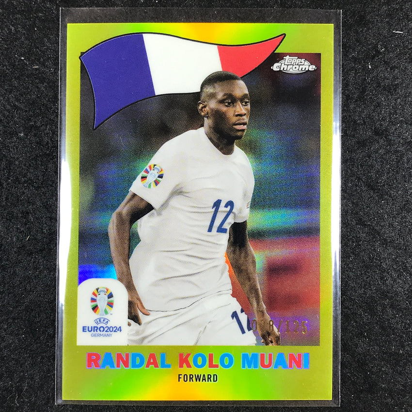 2023-24 Topps Chrome UEFA Euro RANDAL KOLO MUANI 1960 Topps Yellow 28/125 #20
