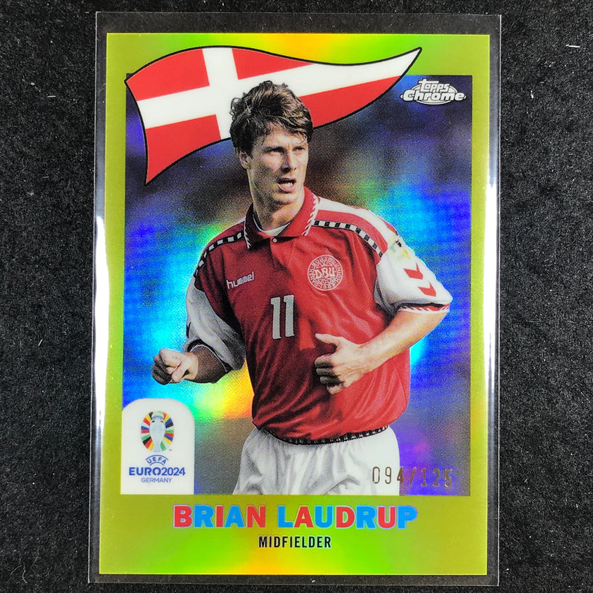 2023-24 Topps Chrome UEFA Euro BRIAN LAUDRUP 1960 Topps Chrome Yellow 94/125 #24