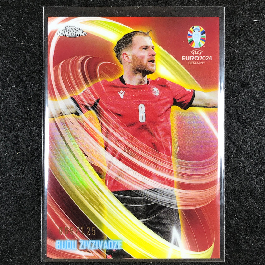 2023-24 Topps Chrome UEFA Euro BUDU ZIVZIVADZE Neon Nations Yellow 65/125 #22