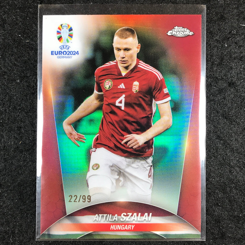 2023-24 Topps Chrome UEFA Euro ATTILA SZALAI Base Color Match 22/99 #12