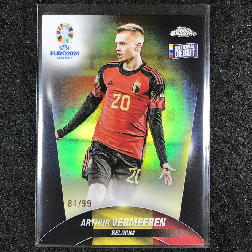 2023-24 Topps Chrome UEFA Euro ARTHUR VERMEEREN Base Debut Color Match 84/99 #24