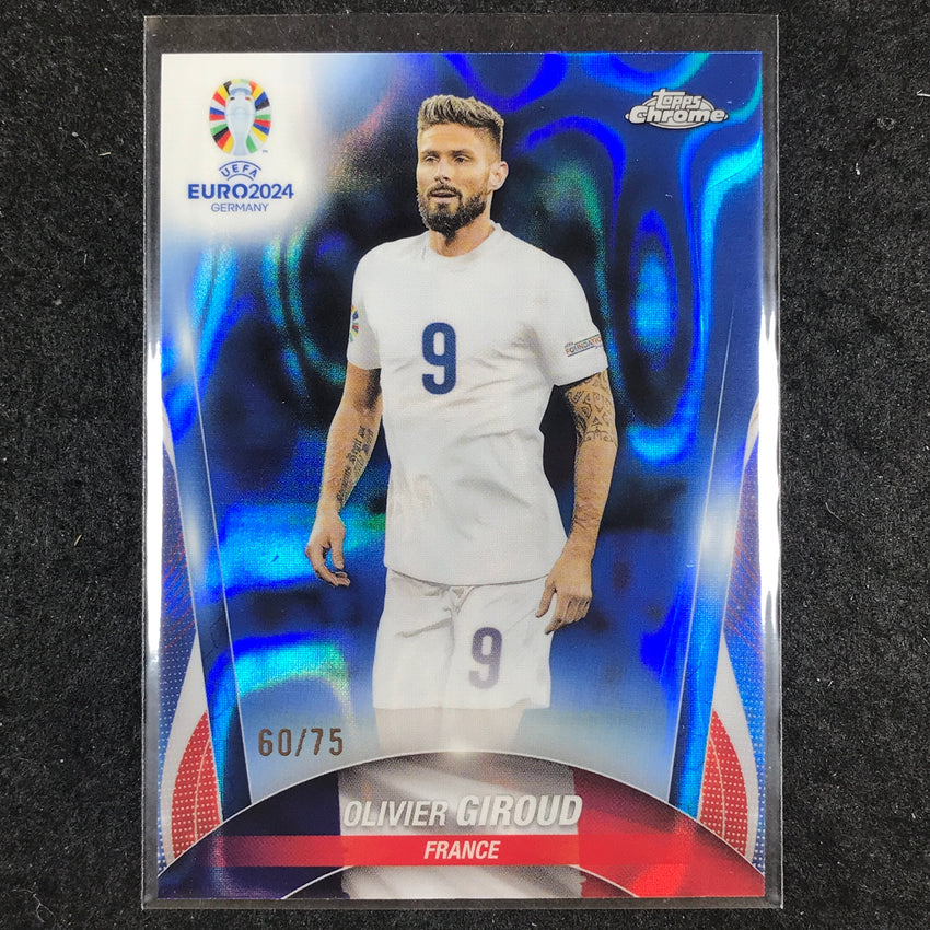 2023-24 Topps Chrome UEFA Euro OLIVIER GIROUD Base Blue Lava 60/75 #85