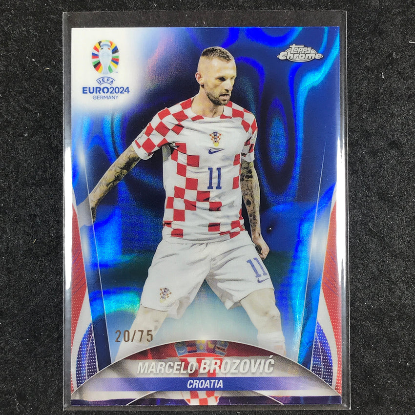 2023-24 Topps Chrome UEFA Euro MARCELO BROZOVIC Base Blue Lava 20/75 #102