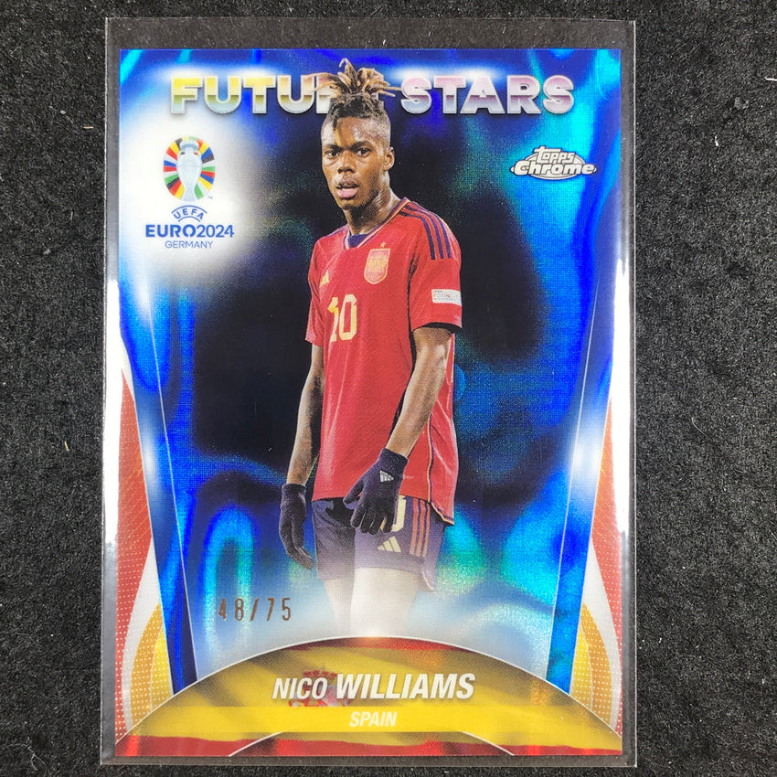 2023-24 Topps Chrome UEFA Euro NICO WILLIAMS Future Stars Blue Lava 48/75 #105