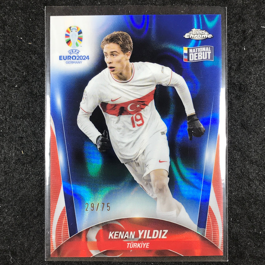 2023-24 Topps Chrome UEFA Euro KENAN YILDIZ Base Debut Blue Lava 29/75 #109