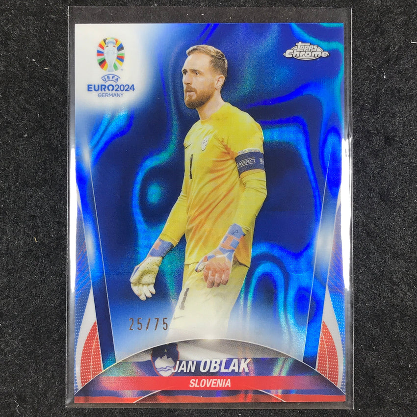 2023-24 Topps Chrome UEFA Euro JAN OBLAK Base Blue Lava 25/75 #114