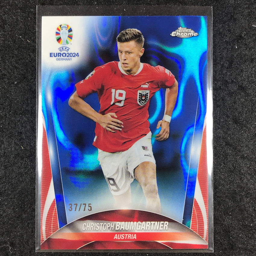 2023-24 Topps Chrome UEFA Euro CHRISTOPH BAUMGARTNER Base Blue Lava 37/75 #121