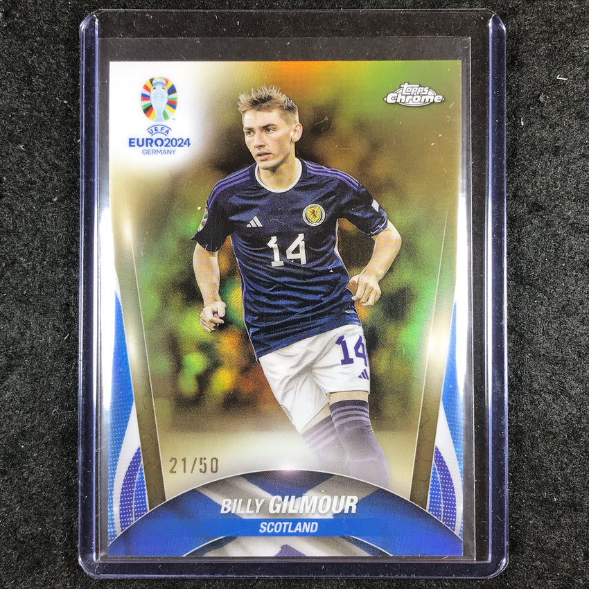 2023-24 Topps Chrome UEFA Euro BILLY GILMOUR Base Gold 21/50 #3