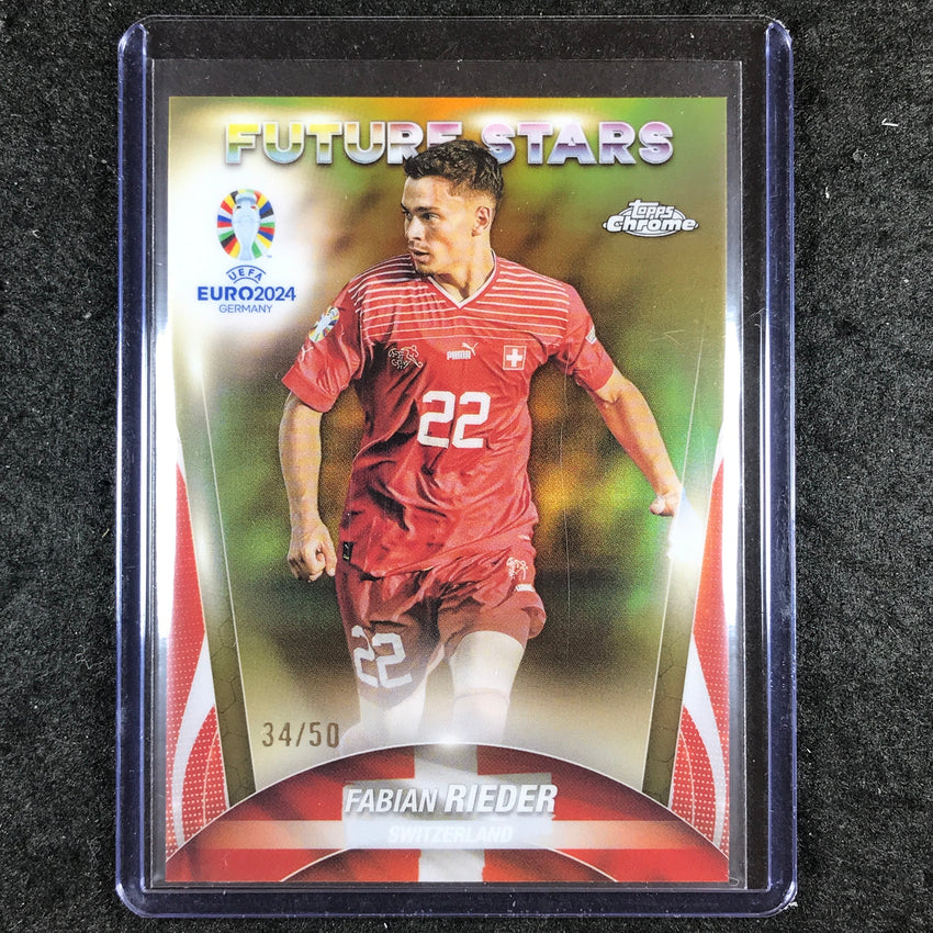 2023-24 Topps Chrome UEFA Euro FABIAN RIEDER Base Future Stars Gold 34/50 #8