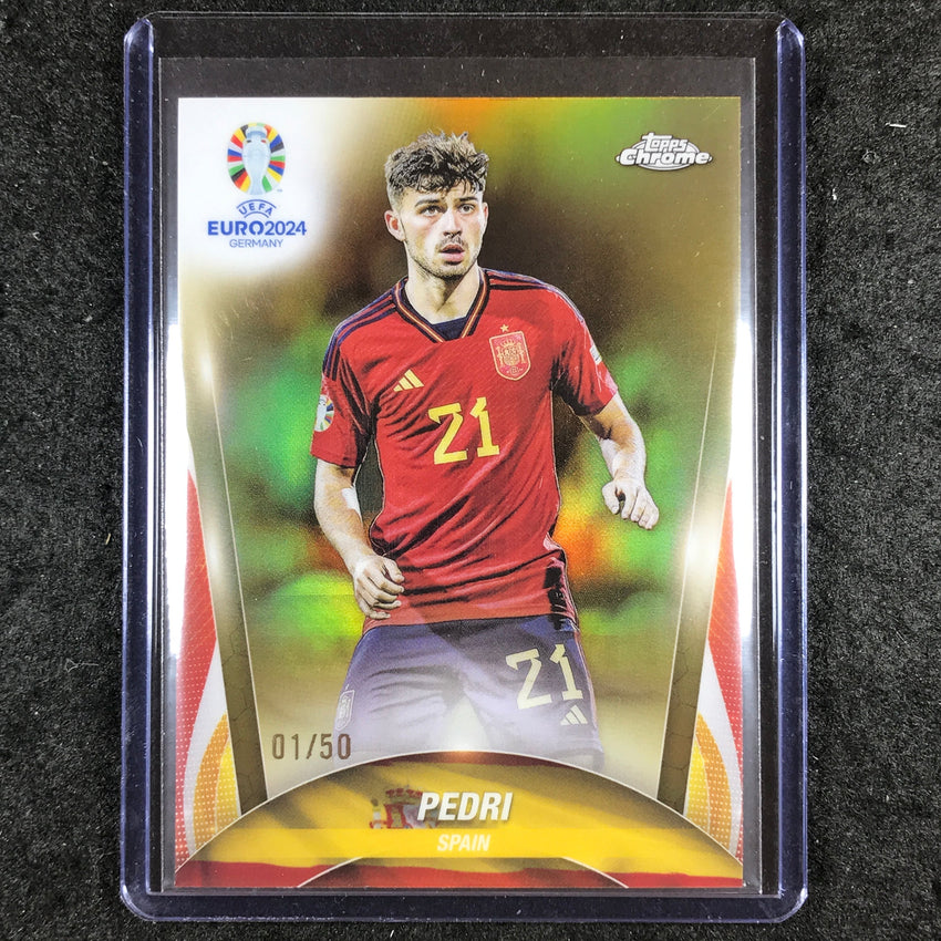 2023-24 Topps Chrome UEFA Euro PEDRI Base Gold 1/50 #26
