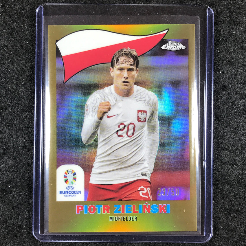 2023-24 Topps Chrome UEFA Euro PIOTR ZIELINSKI 1960 Topps Chrome Gold 23/50 #16