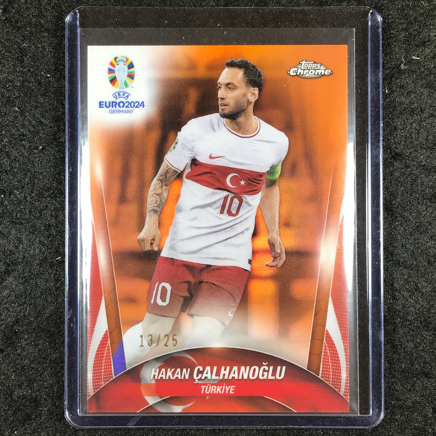2023-24 Topps Chrome UEFA Euro HAKAN CALHANOGLU Base Orange 13/25 #67