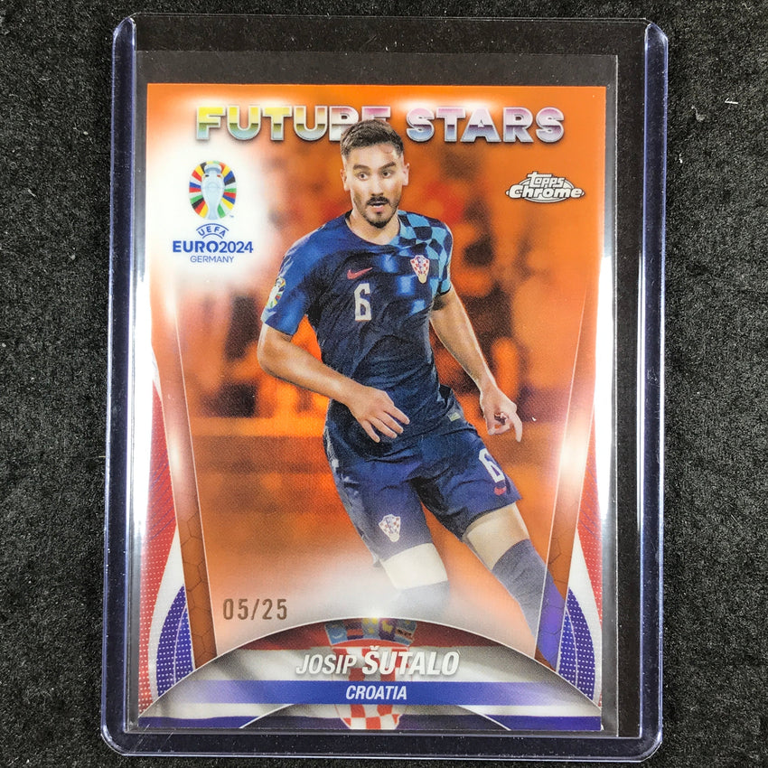 2023-24 Topps Chrome UEFA Euro JOSIP SUTALO Base Future Stars Orange 5/25 #132
