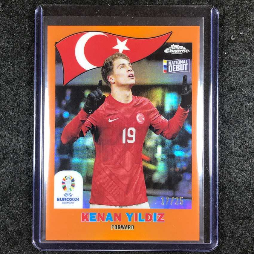 2023-24 Topps Chrome UEFA Euro KENAN YILDIZ 1960 Topps Debut Orange 17/25 #6