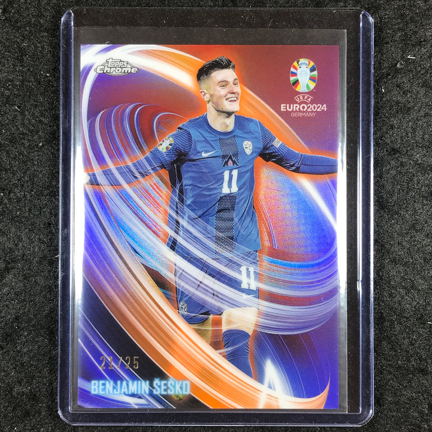 2023-24 Topps Chrome UEFA Euro BENJAMIN SESKO Neon Nations Orange 21/25 #19