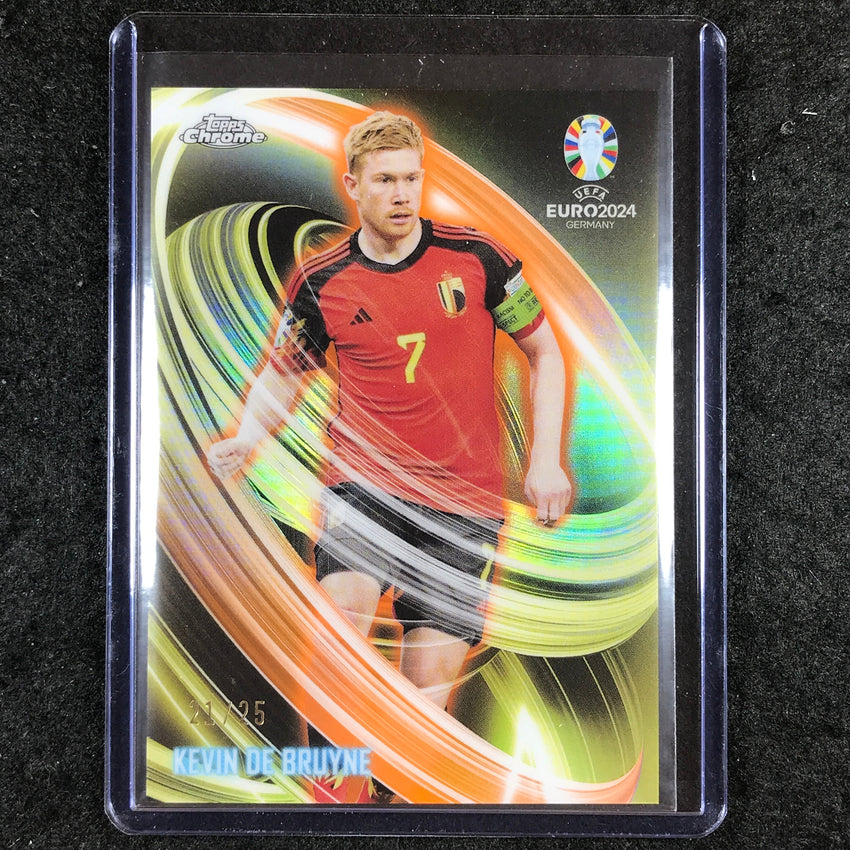 2023-24 Topps Chrome UEFA Euro KEVIN DE BRUYNE Neon Nations Orange 21/25 #23