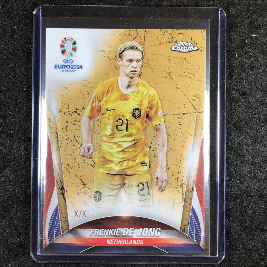 2023-24 Topps Chrome UEFA Euro FRENKIE DE JONG Base XI Refractor X/XI #19
