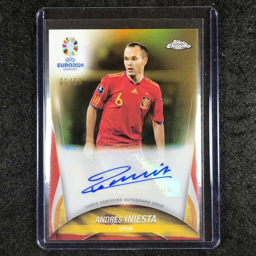 2023-24 Topps Chrome UEFA Euro ANDRES INIESTA Chrome Auto Gold 6/50
