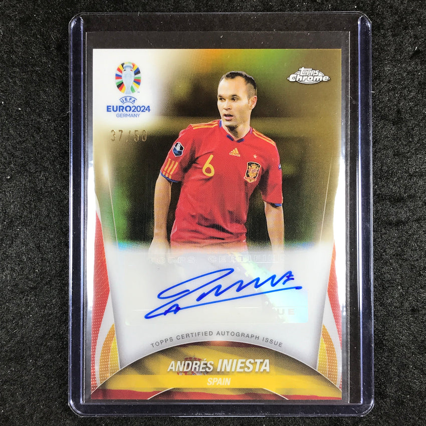 2023-24 Topps Chrome UEFA Euro ANDRES INIESTA Chrome Auto Gold 37/50
