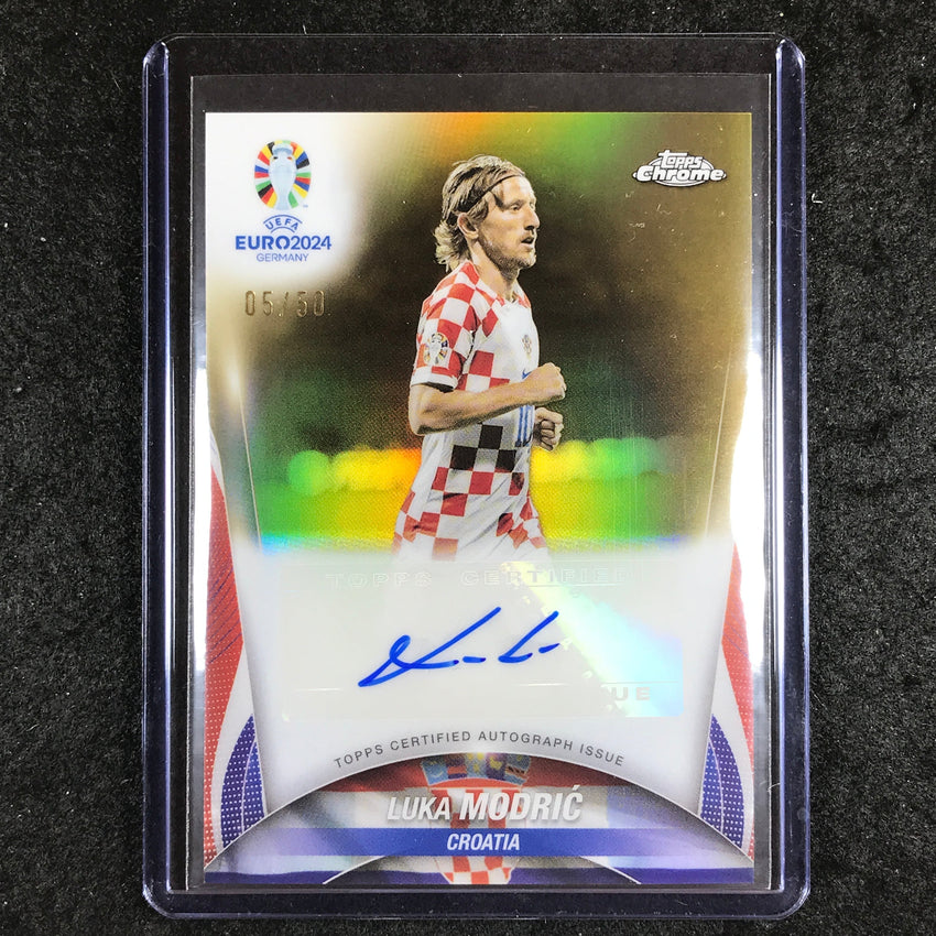 2023-24 Topps Chrome UEFA Euro LUKA MODRIC Chrome Auto Gold 5/50