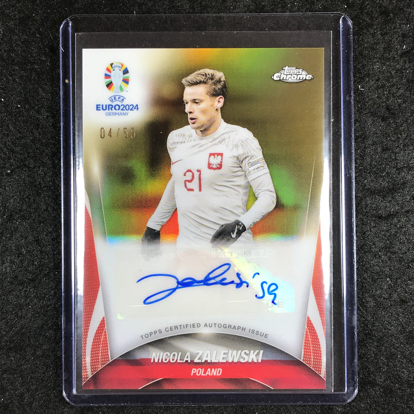 2023-24 Topps Chrome UEFA Euro NICOLA ZALEWSKI Chrome Auto Gold 4/50