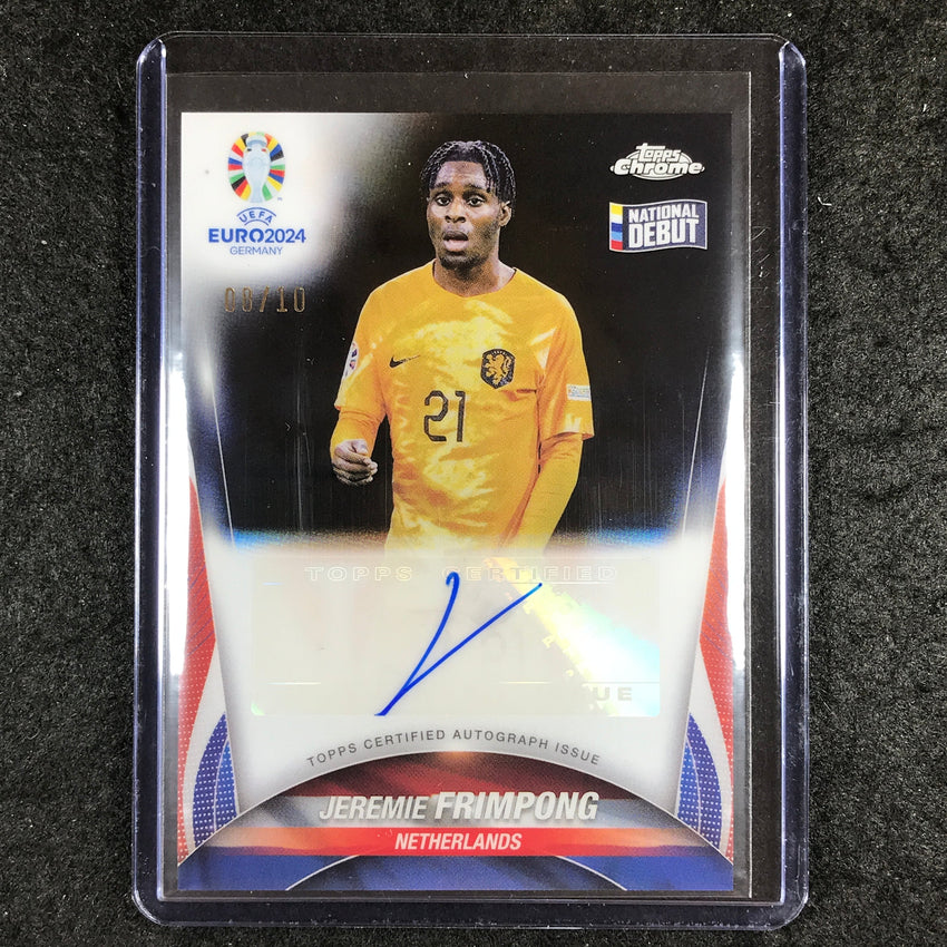 2023-24 Topps Chrome UEFA Euro JEREMIE FRIMPONG Chrome Debut Auto Black 8/10