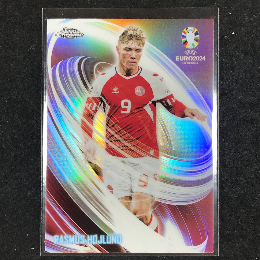 2023-24 Topps Chrome UEFA Euro RASMUS HOJLUND Neon Nations Base #17