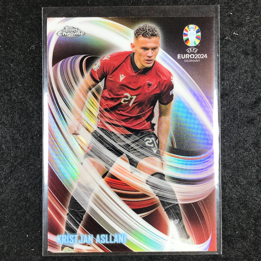 2023-24 Topps Chrome UEFA Euro KRISTJAN ASLLANI Neon Nations Base #18