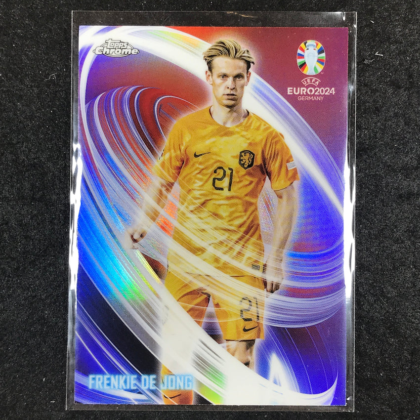2023-24 Topps Chrome UEFA Euro FRENKIE DE JONG Neon Nations Base #24