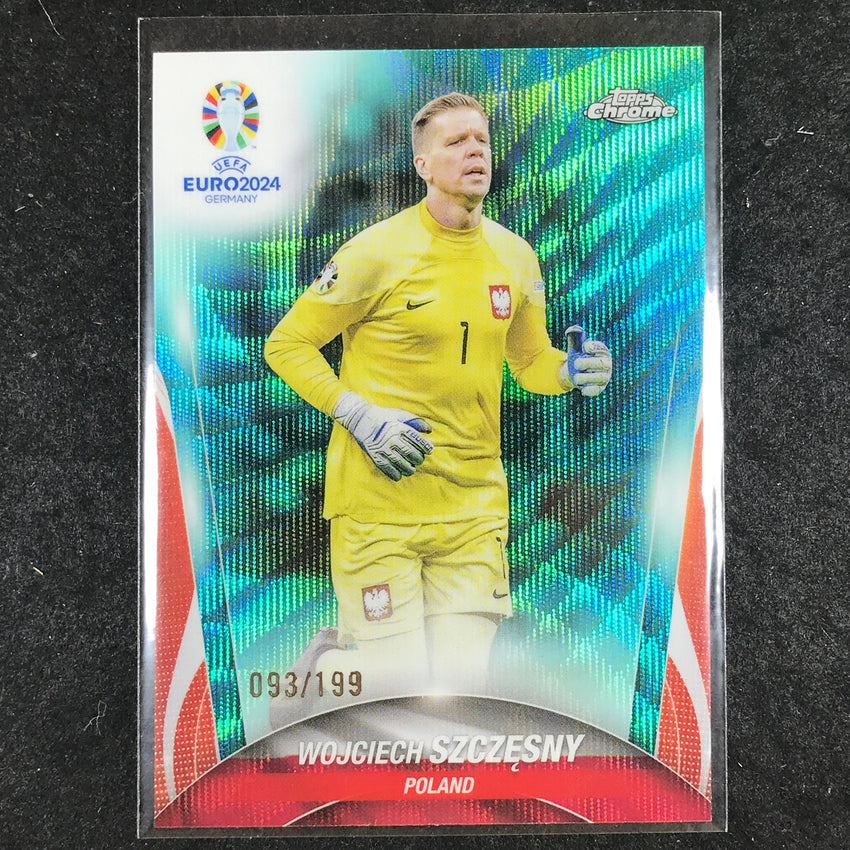 2023-24 Topps Chrome UEFA Euro WOJCIECH SZCZESNY Base Aqua Wave 93/199 #27