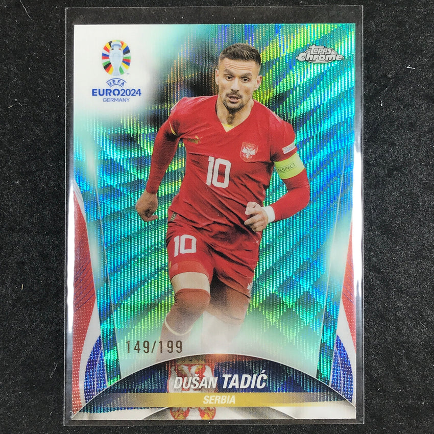 2023-24 Topps Chrome UEFA Euro DUSAN TADIC Base Aqua Wave 149/199 #28