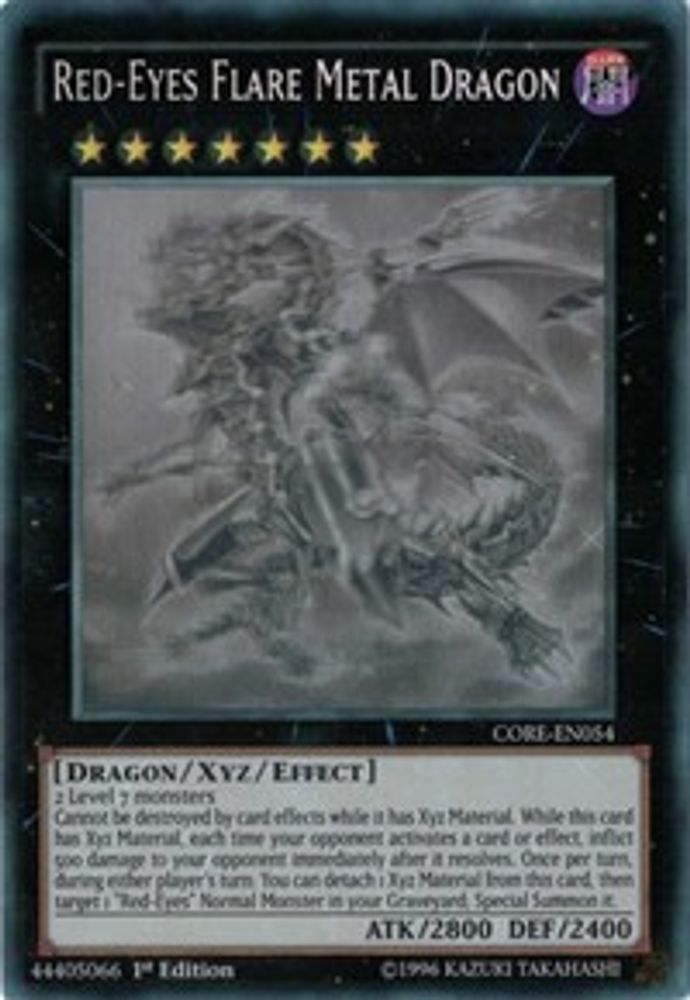 Red-Eyes Flare Metal Dragon (Ghost Rare) - (CORE-EN054) - Ghost Rare  1st Edition