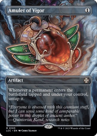 BORDERLESS Amulet of Vigor - #103 - Rare - Lost Caverns of Ixalan Commander