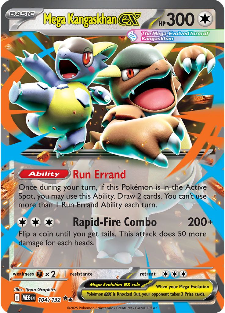 Mega Kangaskhan ex - [  104/132 ] - Double Rare - Pokemon ME01 Mega Evolution