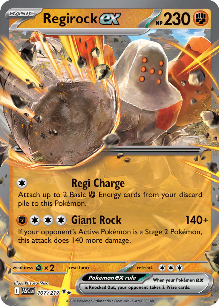 Regirock ex - ( 107 ) - Double Rare - Pokemon ME Ascended Heroes