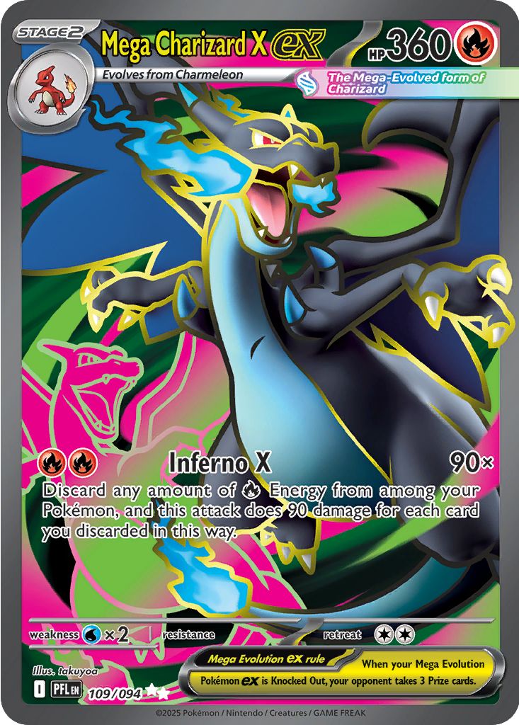 [ FULL ART ] Mega Charizard X ex - 109/094 - Ultra Rare Pokemon Phantasmal Flames
