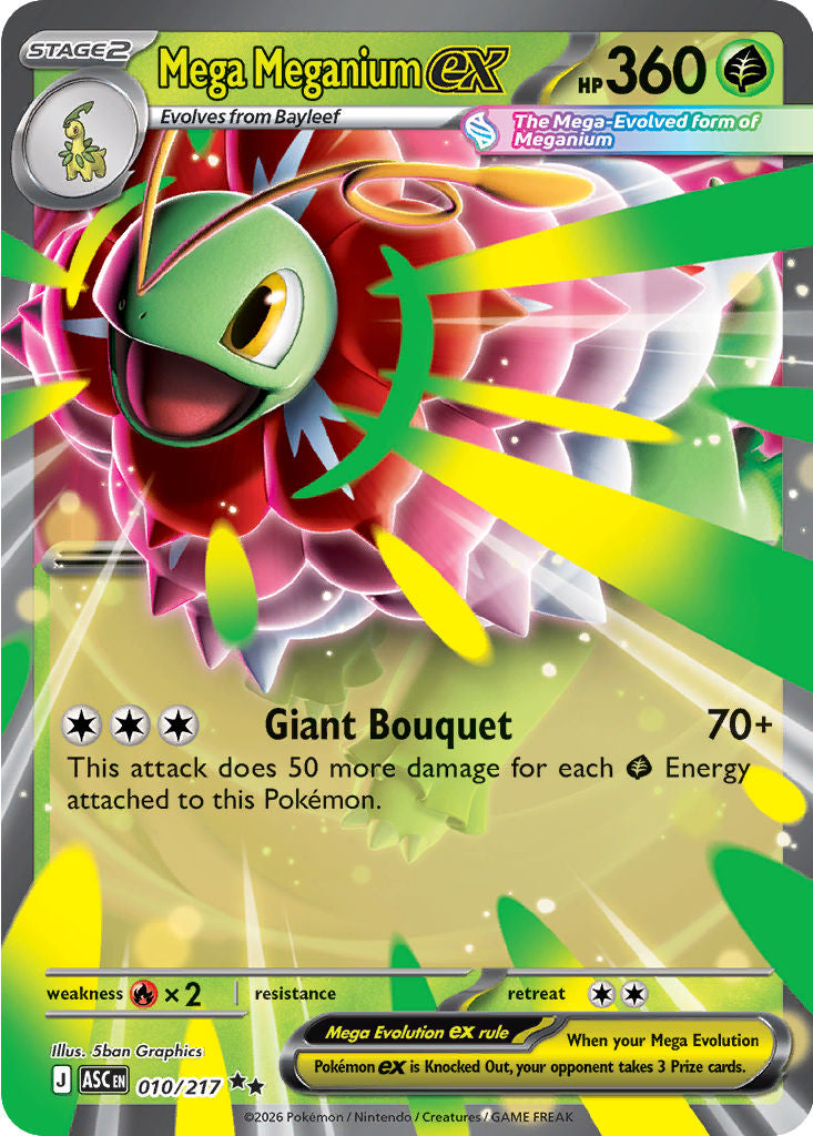 Mega Meganium ex - ( 010/217 ) - Double Rare - Pokemon ME Ascended Heroes