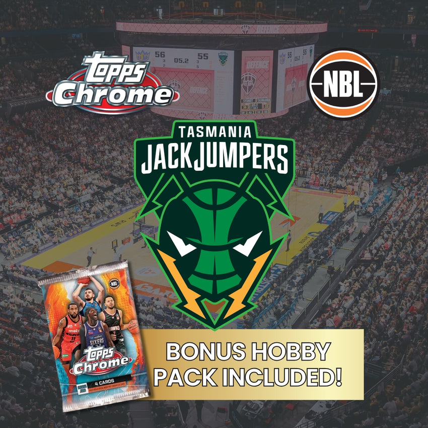2024-25 Topps Chrome NBL TASMANIA JACKJUMPERS Base Team Set #91-100 (BONUS Hobby Pack)