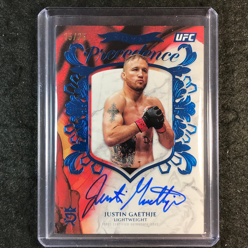 2025 Topps Royalty UFC JUSTIN GAETHJE Royal Precedence Auto Blue 15/25