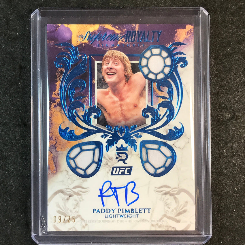 2025 Topps Royalty UFC PADDY PIMBLETT Supreme Royalty Relic Auto Blue 9/25