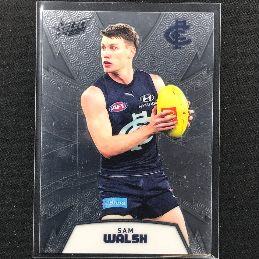 2024 Footy Stars Sam Walsh Luminous Thunderbolt Refractor 149/299 No 29