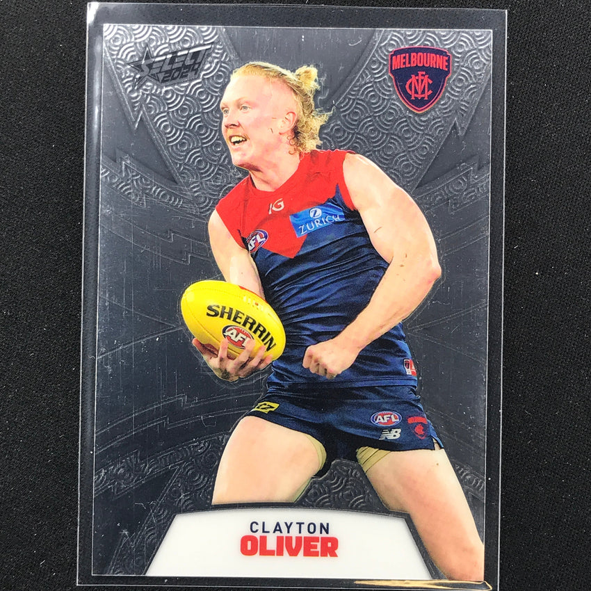 2024 Footy Stars Clayton Oliver Luminous Thunderbolt Refractor 226/299 No 106