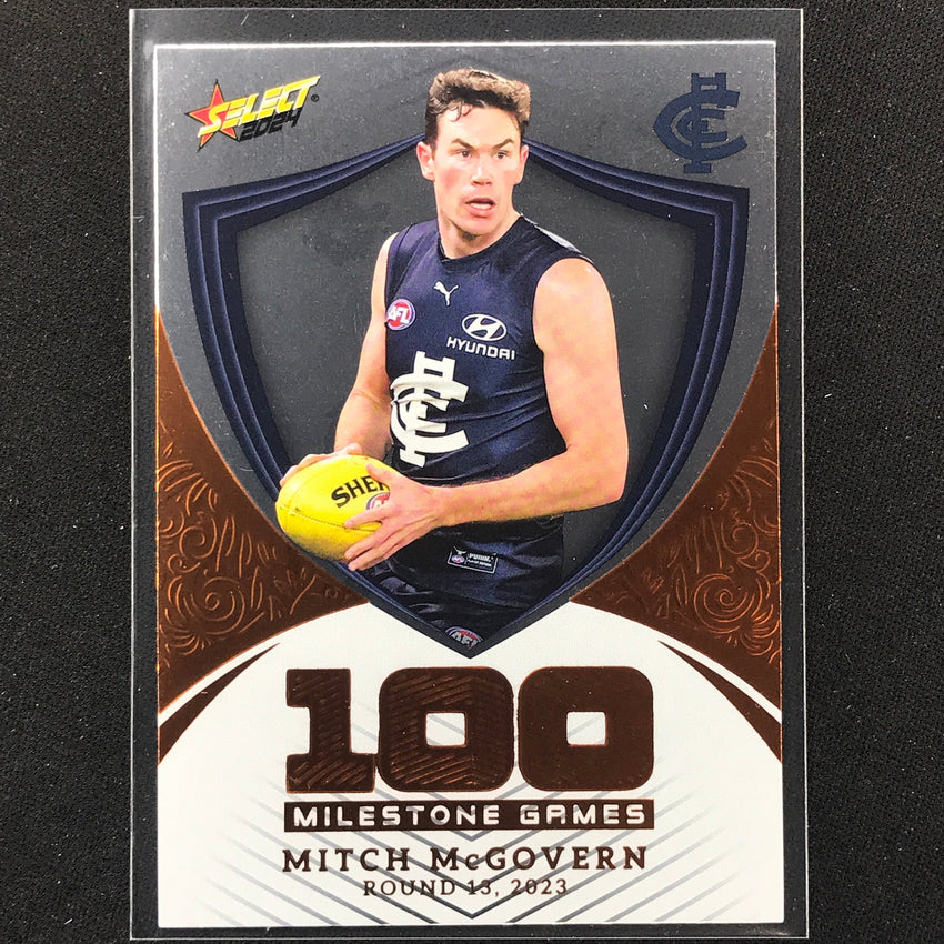 2024 Footy Stars Mitch Mcgovern Milestone Games Hobby 54/240 No 17